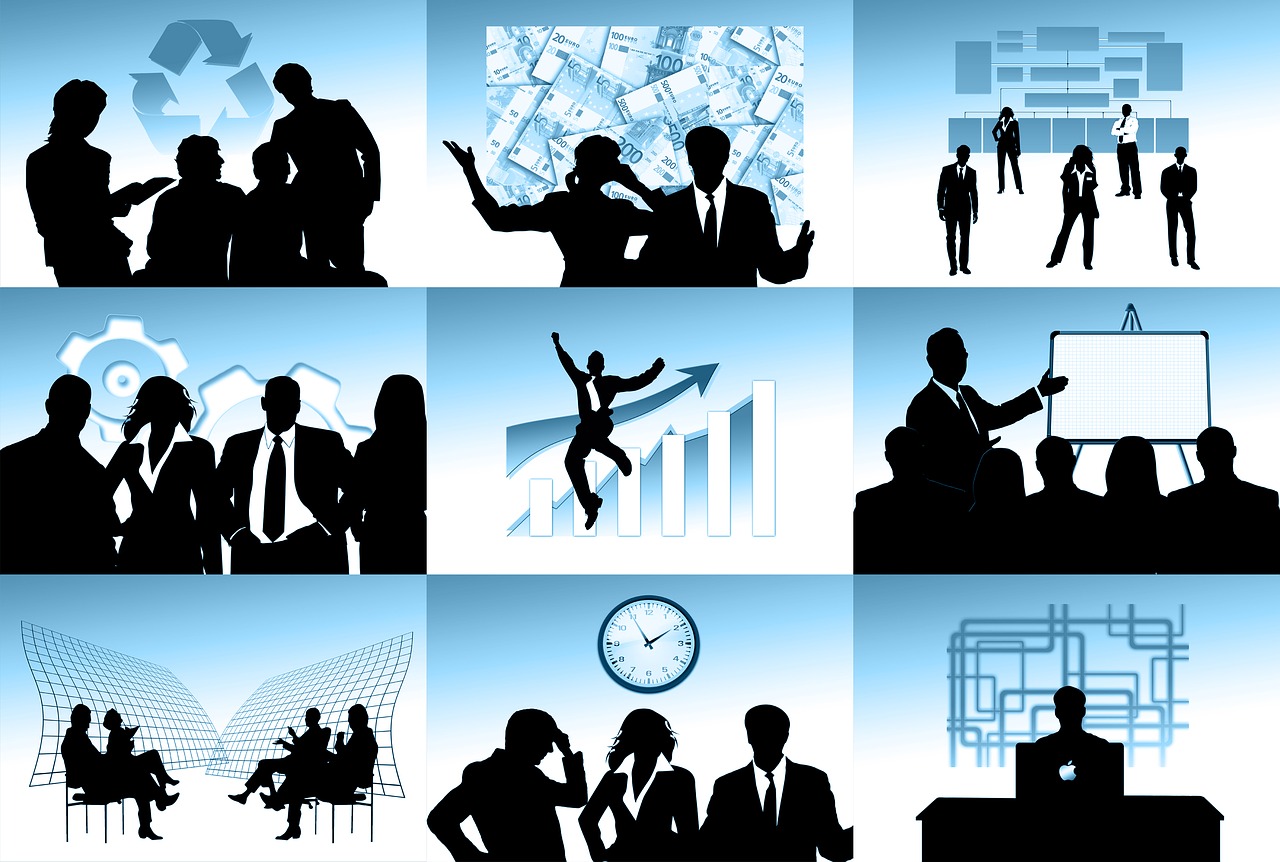 company, personal, silhouettes